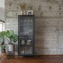 Ver imagem 1 de Estante Cristaleira Alta 1 Porta de Vidro 3 Prateleiras