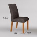 Ver imagem 3 de Cadeira para Mesa de Jantar Napoli Gold Kit 2 Peças Cinamomo Linho Chumbo - Leifer