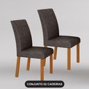 Ver imagem 1 de Cadeira para Mesa de Jantar Napoli Gold Kit 2 Peças Cinamomo Linho Chumbo - Leifer