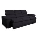 Ver imagem 7 de Sofá Plaza 2,30m com Molas no Assento Retrátil e Reclinável Velosuede - Netsofas - Preto