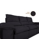 Ver imagem 3 de Sofá Plaza 2,30m com Molas no Assento Retrátil e Reclinável Velosuede - Netsofas - Preto