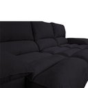 Ver mais imagens de Sofá Plaza 2,30m com Molas no Assento Retrátil e Reclinável Velosuede - Netsofas - Preto