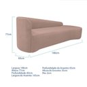 Ver imagem 3 de Recamier Curvo Orgânico 180cm 3 Lugares Lado Direito para Sala de Estar em Linho Paris