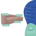 Ver imagem 5 de Recamier Curvo Orgânico 180cm 3 Lugares Lado Direito para Sala de Estar em Linho Paris