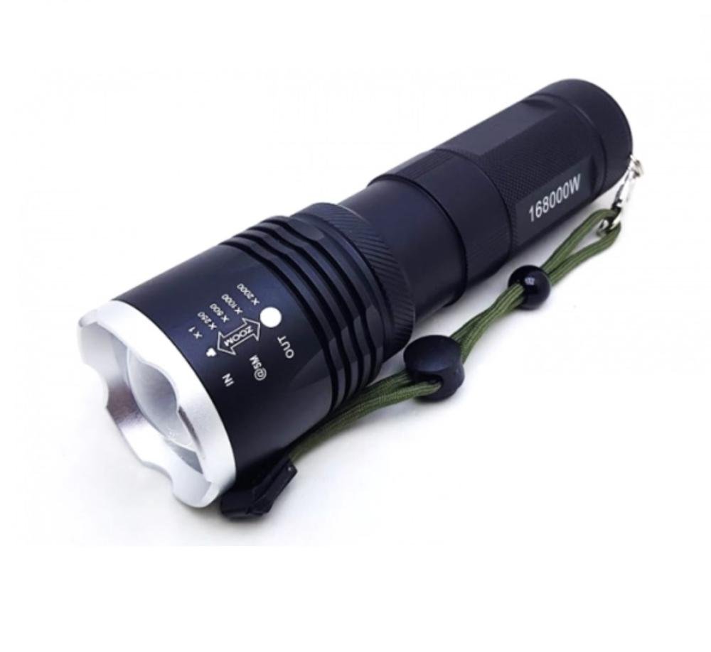 Lanterna Holofote Tática Led P70 Super Forte Com Zoom Ajustável - BM8504