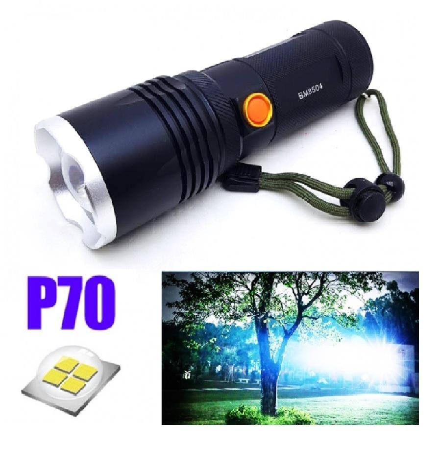 Lanterna Holofote Tática Led P70 Super Forte Com Zoom Ajustável - BM8504 - 4