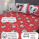 Ver imagem 5 de Jogo de Cama Portallar Casal Malha Mista Estampado Disney Joy Mickey Minnie Lovers 3 Peças Vermelho
