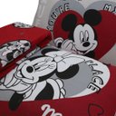Ver imagem 3 de Jogo de Cama Portallar Casal Malha Mista Estampado Disney Joy Mickey Minnie Lovers 3 Peças Vermelho