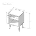 Ver imagem 3 de Mesa de Cabeceira Chennai sem Gavetas MDP Moderno Preto com Pé Palito Mercado Das Prateleiras