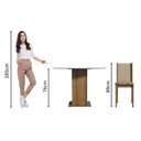 Ver imagem 5 de Conjunto Sala Jantar Madesa Madu Mesa Tampo de Vidro Redondo 4 Cadeiras - Rustic/crema/bege Marrom
