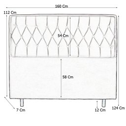 Cabeceira Cama Box Queen Jadi 160 Cm Suede Bege Claro - MV Estofados Shop - 3