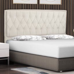 Cabeceira Cama Box Queen Jadi 160 Cm Suede Bege Claro - MV Estofados Shop - 1