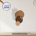 Ver imagem 1 de Adesivo Floral Boho Marrom Estilo Nórdico 50x35 Minimalista Mod.02