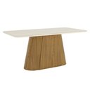 Ver imagem 3 de Mesa de Jantar Olivia Ambiente 180 Cm Canto Arredondado com Vidro Nature Off White - Henn
