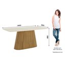 Ver imagem 2 de Mesa de Jantar Olivia Ambiente 180 Cm Canto Arredondado com Vidro Nature Off White - Henn