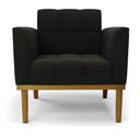 Ver imagem 6 de Poltrona Decorativa Karen Pés Fixo em Madeira Castanho Suede Preto G19 - Gran Belo
