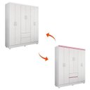 Ver imagem 2 de Guarda Roupa Flash 6 Portas e 02 Gavetas Branco/rosa Flex
