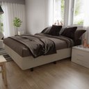 Ver imagem 2 de Base Box para Cama Casal Queen 158x198cm Bipartido Liz S05 Sintético Bege - Mpozenato