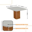 Ver imagem 4 de Mesa de Jantar Eloise 90cm Tampo Mdf Vidro com 4 Cadeiras Copper Moderna Mobília