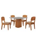 Ver imagem 2 de Mesa de Jantar Eloise 90cm Tampo Mdf Vidro com 4 Cadeiras Copper Moderna Mobília