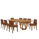 Ver imagem 2 de Sala de Jantar Mesa Flora 220cm Tampo Laminado Barril com 8 Cadeiras Bella