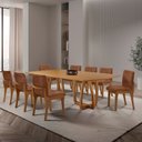Ver imagem 1 de Sala de Jantar Mesa Flora 220cm Tampo Laminado Barril com 8 Cadeiras Bella