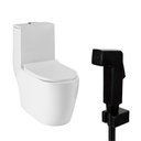 Ver imagem 1 de Kit Vaso Sanitário Monobloco Amazonita e Ducha Higiênica para Banheiro Jacuí - Branco e Preto