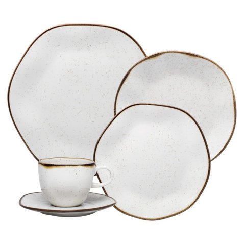 Kit Aparelho Jogo de Jantar para 2 Pessoas 10pçs Porcelana