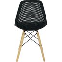 Ver imagem 4 de Kit 2 Cadeiras Colmeia Furadinha Heloisa Eloá Charles Eames Eiffel Base Madeira - Preta Preto