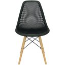 Ver imagem 3 de Kit 2 Cadeiras Colmeia Furadinha Heloisa Eloá Charles Eames Eiffel Base Madeira - Preta Preto
