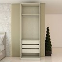 Ver imagem 5 de Guarda-roupa Solteiro Modulado Kalore 2 Portas 3 Gavetas Kalore Areia/jequitibá - Panorama Móveis