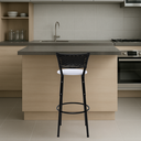 Ver imagem 6 de Banqueta para Bancada Banco Alto Junco Preto Balcão Cozinha Gourmet Bar Área de Lazer Piscina