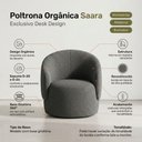Ver imagem 3 de Poltrona Decorativa Giratória Saara Orgânica Sala de Estar Bouclê Cinza Escuro - Desk Design