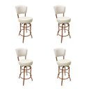Ver imagem 1 de Conjunto 4 Banquetas Bar Cobre Bancada Média Altura 65cm Giratória Encosto estofado Assento cor Off