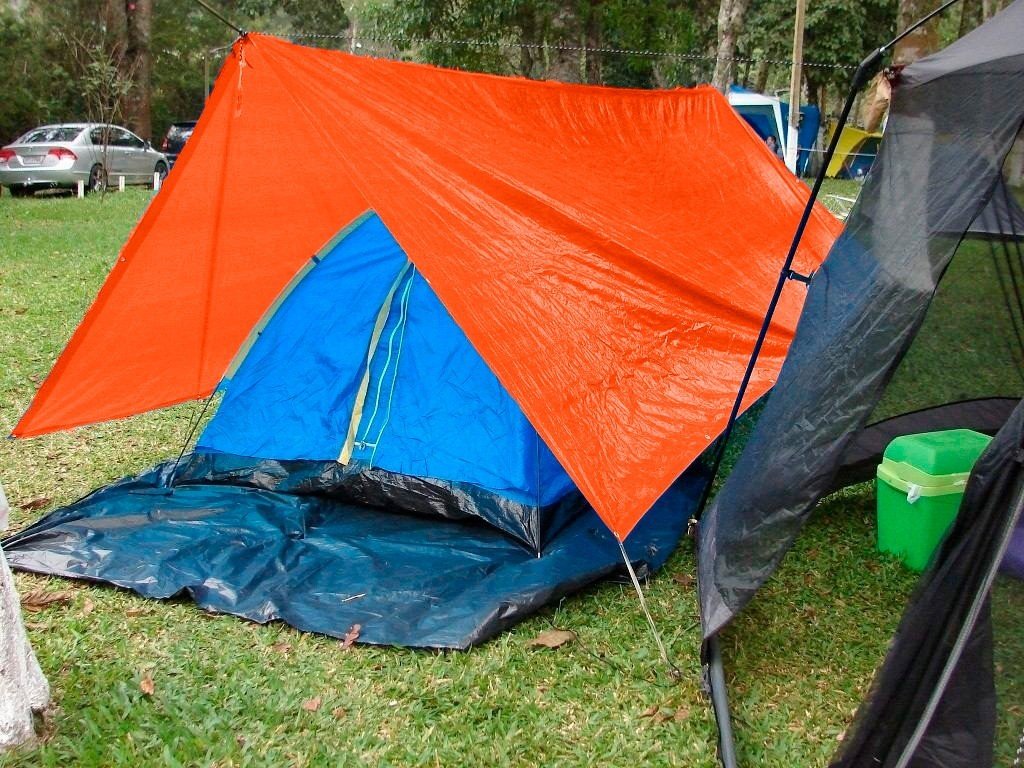 Lona Multiuso Barraca Camping Cargas em Polietileno Laranja 300 Micras - 8x6 - 3