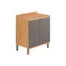 Balcão de Cozinha Modulado Sauvignon 2 Portas C/ Tampo 80cm Amendoa/chumbo - Ronipa - 1