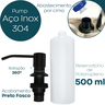 Dispenser dosador detergente preto fosco Inox 304 embutir 500ml Cozinha porta sabao sabonete líquido - 2