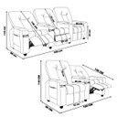 Ver imagem 3 de Conjunto de Poltronas Sala de Cinema Reclináveis 2 e 3 Lugares Pequim Pu Bege G23 - Gran Belo