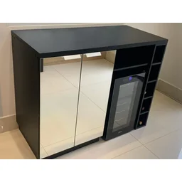 Bar Bancada com Nicho Garrafas em Mdf Frontal com Espelho para Adega Oster 18garrafas - 2