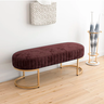 Banco Recamier Base em Aço Dourado Glow Zahav:Veludo Bordo - 2