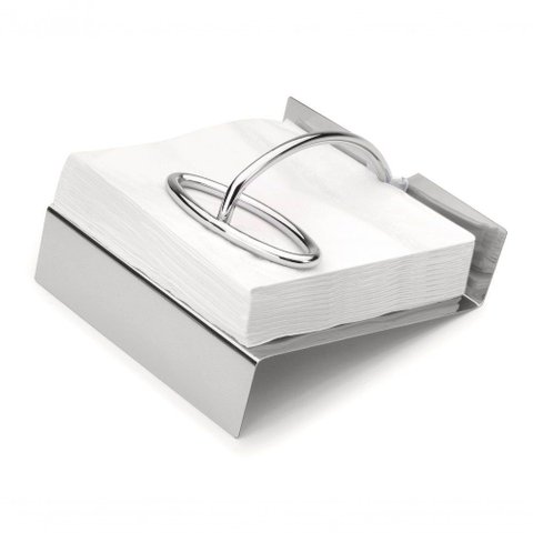Porta Guardanapos de Papel Aço Inox Organizador de Cozinha Mesa Posta Servir com Contrapeso Gloss