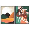 Kit 2 Quadros Decorativos Cultura Africana Natureza Preto - Médio - 1