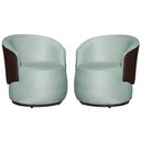 Ver imagem 2 de Kit 2 Poltronas Organica Beatriz Veludo Acqua C/ Composê Corano Marrom - Lm Decor