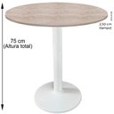 Ver imagem 2 de Mesa Zeta Ferro Branco 75 Cm (alt) Disco Redondo Tampo Mdp Redondo 80 Cm Larg X 2,5 Cm Alt