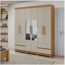 Ver imagem 3 de Guarda Roupa 6p. Abrir 4g Lopas Zeus C/esp e C/pes Amendoa Clean / Off White