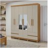 Guarda Roupa 6p. Abrir 4g Lopas Zeus C/esp e C/pes Amendoa Clean / Off White - 3