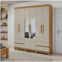 Ver imagem 3 de Guarda Roupa 6p. Abrir 4g Lopas Zeus C/esp e C/pes Amendoa Clean / Off White