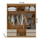 Ver imagem 2 de Guarda Roupa 6p. Abrir 4g Lopas Zeus C/esp e C/pes Amendoa Clean / Off White