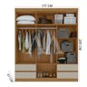 Guarda Roupa 6p. Abrir 4g Lopas Zeus C/esp e C/pes Amendoa Clean / Off White - 2