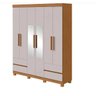 Guarda Roupa 6p. Abrir 4g Lopas Zeus C/esp e C/pes Amendoa Clean / Off White - 1